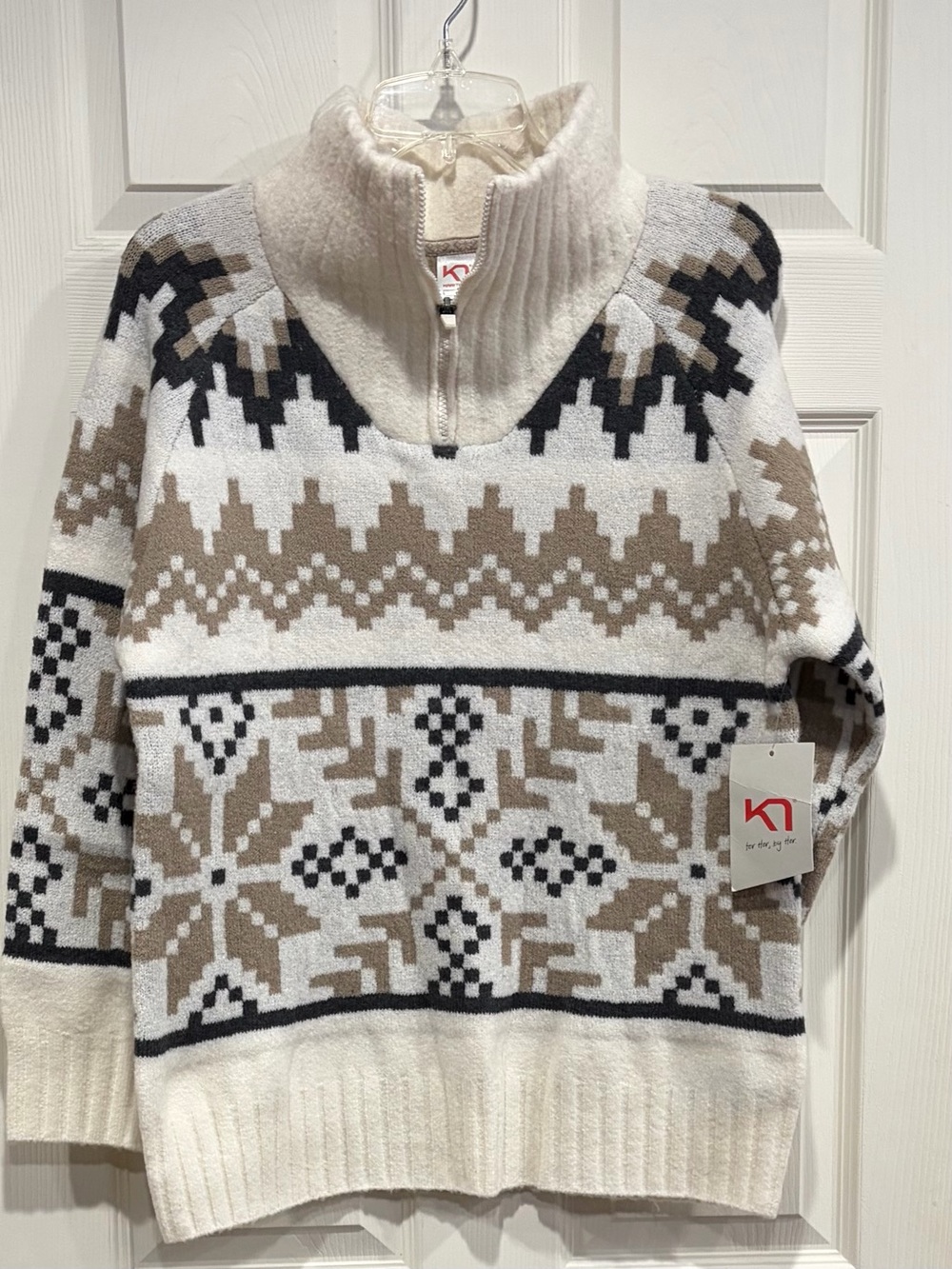 Kari Traa Women's Large Amelia Knit Top Cream Cozy Sweater NWT Natural Cabincore